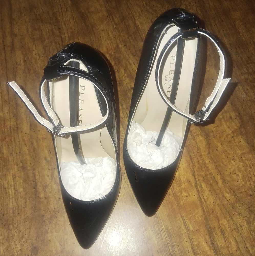 PLEASER USA SIZE 5 WOMENS BLACK POINTED HEEL - Picture 3 of 7
